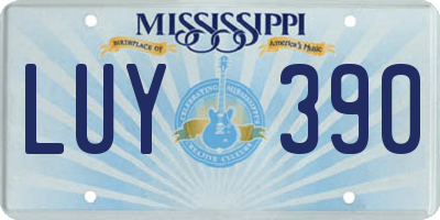 MS license plate LUY390