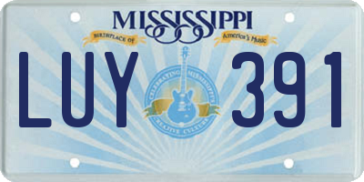 MS license plate LUY391