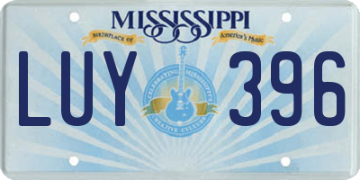 MS license plate LUY396