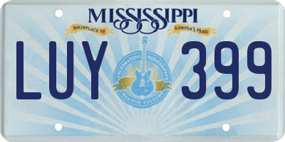 MS license plate LUY399