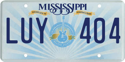 MS license plate LUY404