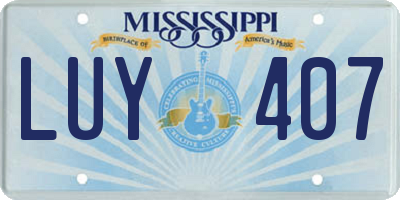 MS license plate LUY407