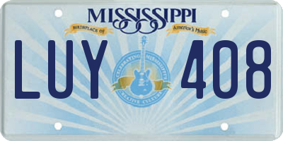 MS license plate LUY408