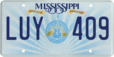 MS license plate LUY409
