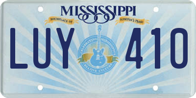 MS license plate LUY410