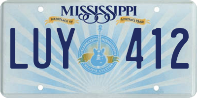 MS license plate LUY412