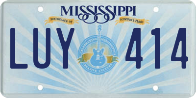 MS license plate LUY414