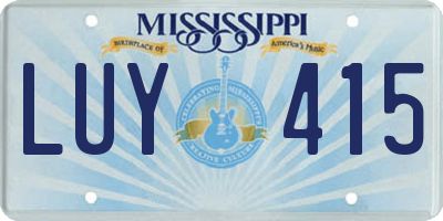 MS license plate LUY415