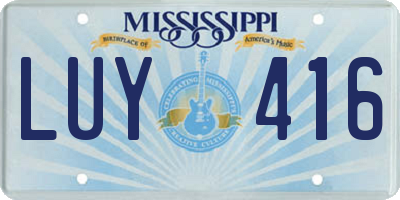 MS license plate LUY416