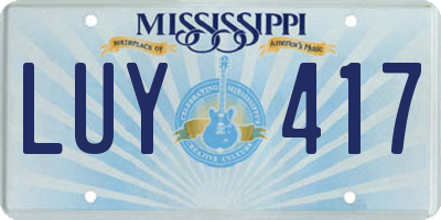 MS license plate LUY417
