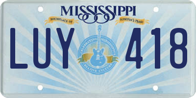 MS license plate LUY418
