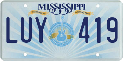 MS license plate LUY419