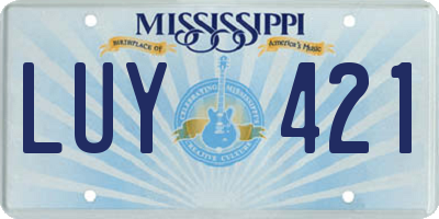 MS license plate LUY421