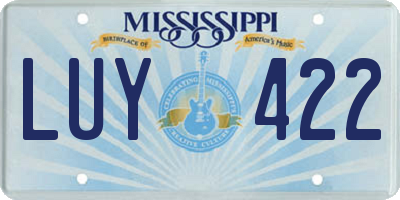MS license plate LUY422