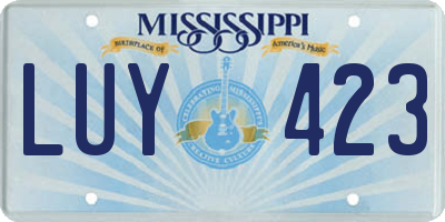 MS license plate LUY423