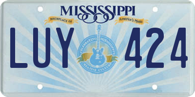 MS license plate LUY424