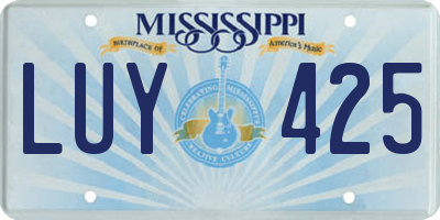 MS license plate LUY425