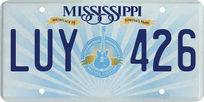 MS license plate LUY426