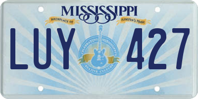 MS license plate LUY427