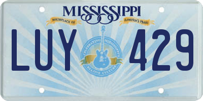 MS license plate LUY429