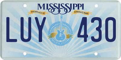 MS license plate LUY430