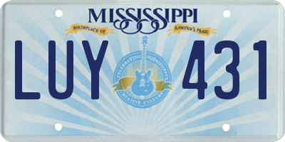 MS license plate LUY431