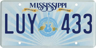 MS license plate LUY433