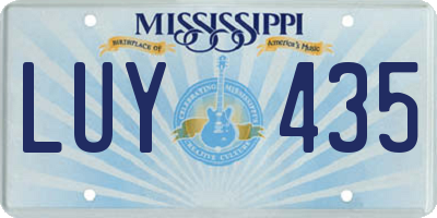 MS license plate LUY435