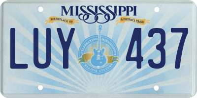 MS license plate LUY437