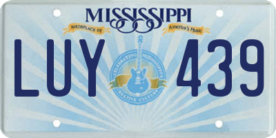 MS license plate LUY439