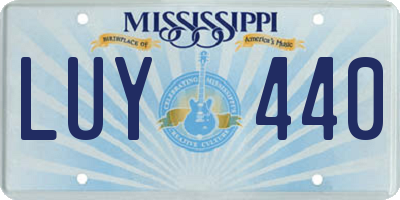 MS license plate LUY440