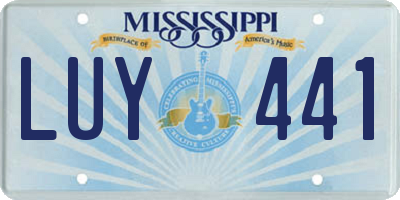 MS license plate LUY441