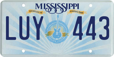 MS license plate LUY443