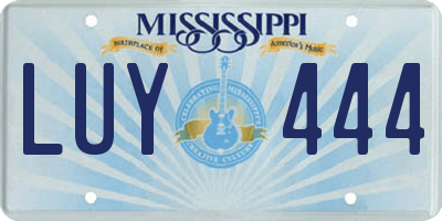 MS license plate LUY444