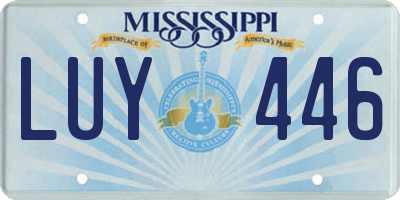 MS license plate LUY446
