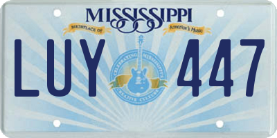 MS license plate LUY447