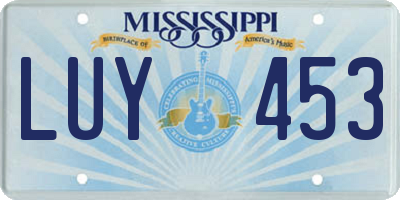 MS license plate LUY453
