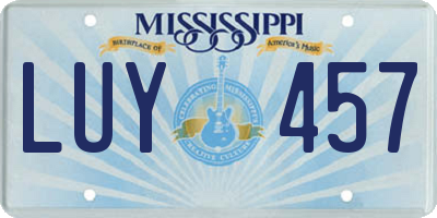 MS license plate LUY457