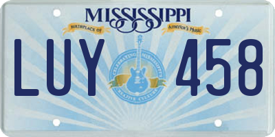 MS license plate LUY458