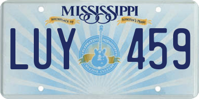 MS license plate LUY459