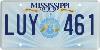MS license plate LUY461