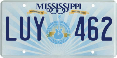 MS license plate LUY462