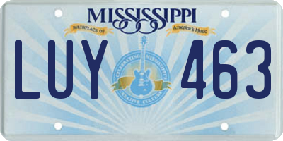 MS license plate LUY463