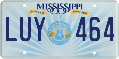 MS license plate LUY464