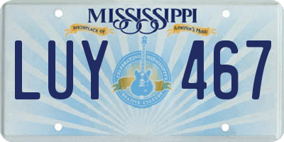 MS license plate LUY467