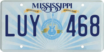 MS license plate LUY468