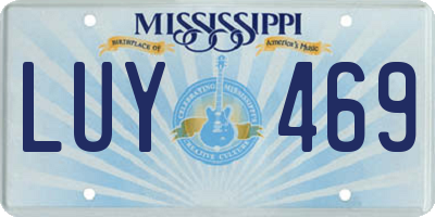 MS license plate LUY469