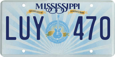MS license plate LUY470