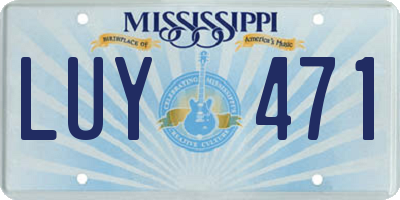 MS license plate LUY471
