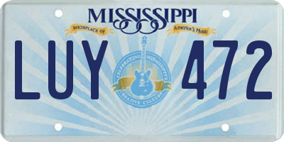 MS license plate LUY472